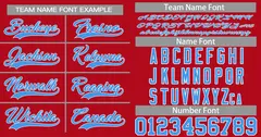 Red Powder Blue-White Classic Authentic Baseball Jersey 3