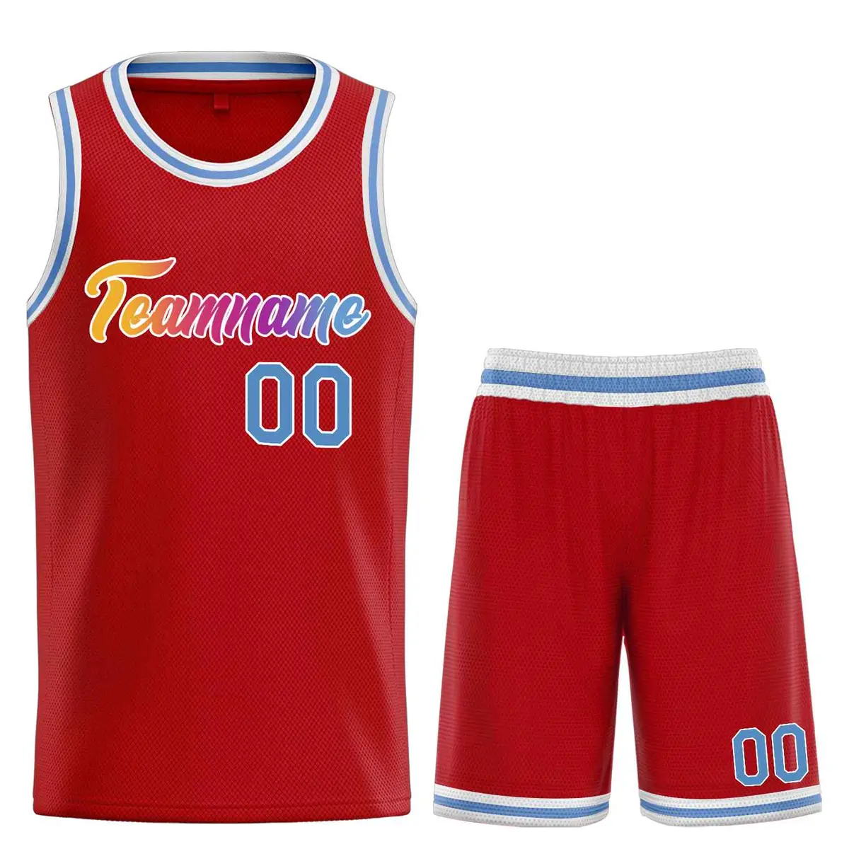 Red Powder Blue-White Classic Heal Sports Basketball Jersey