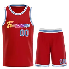 Red Powder Blue-White Classic Heal Sports Basketball Jersey