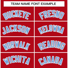 Red Powder Blue-White Raglan Varsity Full-Snap Letterman Jacket 3