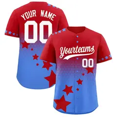 Red Powder Blue White Rising Stars Gradient Baseball Jersey 1