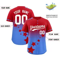 Red Powder Blue White Rising Stars Gradient Baseball Jersey 2