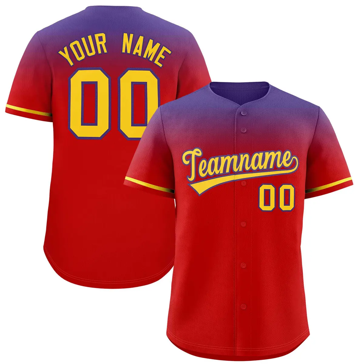 Red Purple Gradient Authentic Baseball Jersey
