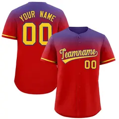 Red Purple Gradient Authentic Baseball Jersey