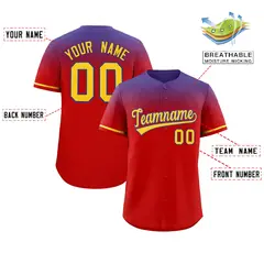 Red Purple Gradient Authentic Baseball Jersey 2