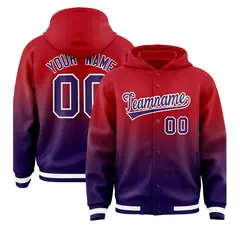 Red Purple Gradient Letterman Varsity Jacket Hoodie 1