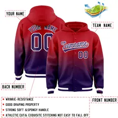 Red Purple Gradient Letterman Varsity Jacket Hoodie 4