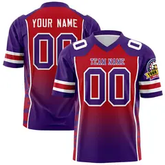 Red Purple Gradient Side Pattern Authentic Football Jersey 1