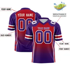Red Purple Gradient Side Pattern Authentic Football Jersey 2