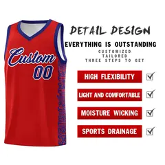 Red Purple Indians Pattern Basketball Uniform Jersey 2