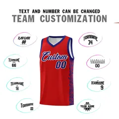 Red Purple Indians Pattern Basketball Uniform Jersey 4