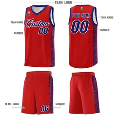 Red Purple Indians Pattern Basketball Uniform Jersey 5