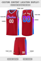 Red Purple-Light Blue Gradient Basketball Jersey 2