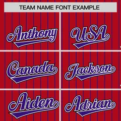 Red Purple Pinstripe Raglan Varsity Letterman Baseball Jacket 3