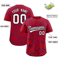 Red Purple Playboy Graffiti Pattern Baseball Jersey 2