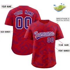 Red Purple Playboy Graffiti Pattern Baseball Jersey 2