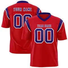 Red Purple Shoulder Cut Two-Tone Flag Football Jersey 1