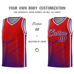 Red Purple Splash Basketball Uniforms for Matches 3