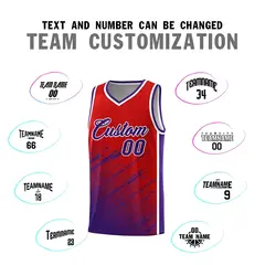 Red Purple Splash Basketball Uniforms for Matches 4