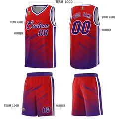 Red Purple Splash Basketball Uniforms for Matches 5