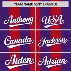 Red Purple Thick Stripe Authentic Baseball Jersey 3