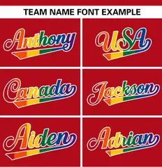 Red Rainbow Pride Month Raglan Baseball Jersey 3