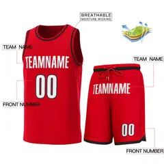 Red Red-Black Classic Sets Basketball Jersey 2