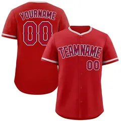 Red Red-White Classic Style Baseball Jersey 1