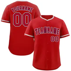 Red Red-White Classic Style Baseball Jersey 1