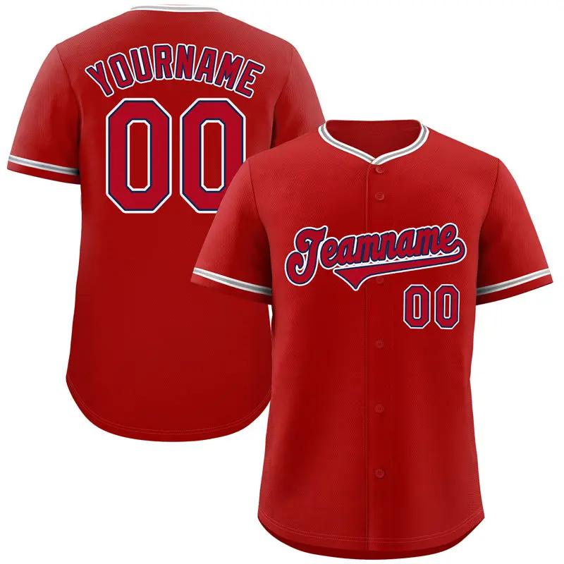 Red Red-White Classic Style Baseball Jersey