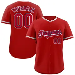 Red Red-White Classic Style Baseball Jersey 1