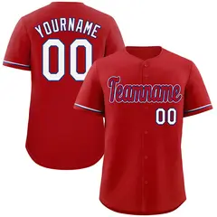 Red Red-White Classic Style Baseball Jersey 1