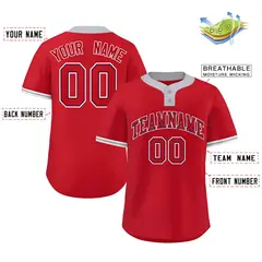 Red Red-White Classic Style Two-Button Softball Jersey 2