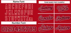 Red Red-White Classic Style Two-Button Softball Jersey 3