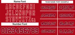 Red Red-White Classic Style Two-Button Softball Jersey 3
