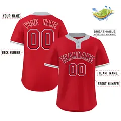 Red Red-White Classic Style Two-Button Softball Jersey 2