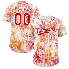 Red Red-White Graffiti Flower Authentic Baseball Jersey