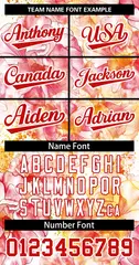 Red Red-White Graffiti Flower Authentic Baseball Jersey 3