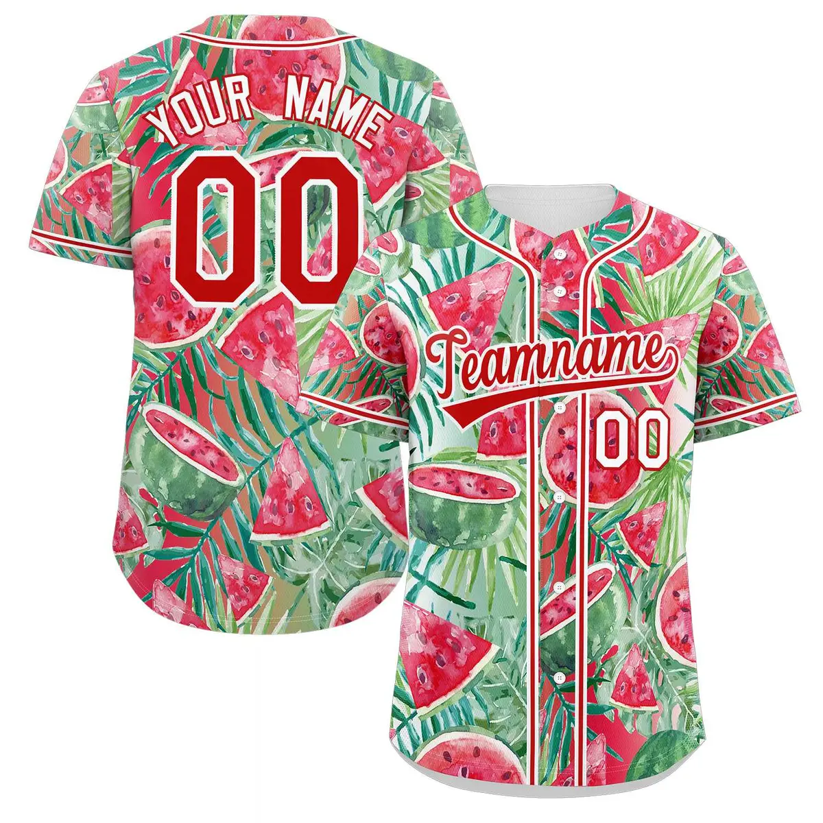 Red Red-White Graffiti Watermelon Authentic Baseball Jersey