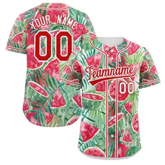 Red Red-White Graffiti Watermelon Authentic Baseball Jersey