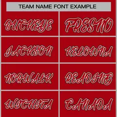 Red Red-White Raglan Sleeves Varsity Full-Snap Letterman Jacket 3
