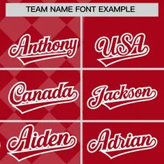 Red Rhombus Design Authentic Baseball Jersey 3