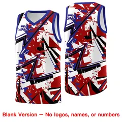 Red Royal Abstract Graffiti Uniform Basketball Jersey 6