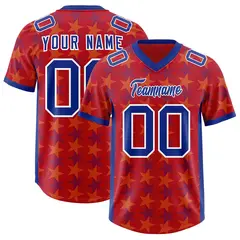Red Royal All Star Graffiti Pattern Football Jersey 1