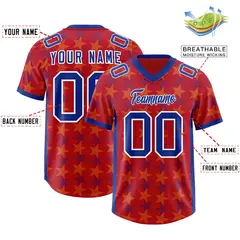 Red Royal All Star Graffiti Pattern Football Jersey 2