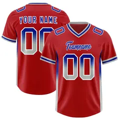 Red Royal and Gray Gradient Sides Fashion Football Jersey 1