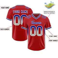 Red Royal and Gray Gradient Sides Fashion Football Jersey 2