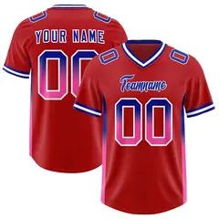 Red Royal and Pink Gradient Sides Fashion Football Jersey 1