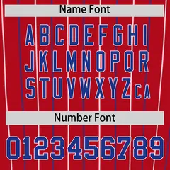Red Royal and White Bi-Color Stripes Fashion Baseball Jersey 4