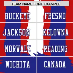 Red Royal and White Graffiti Flag Football Jersey 3